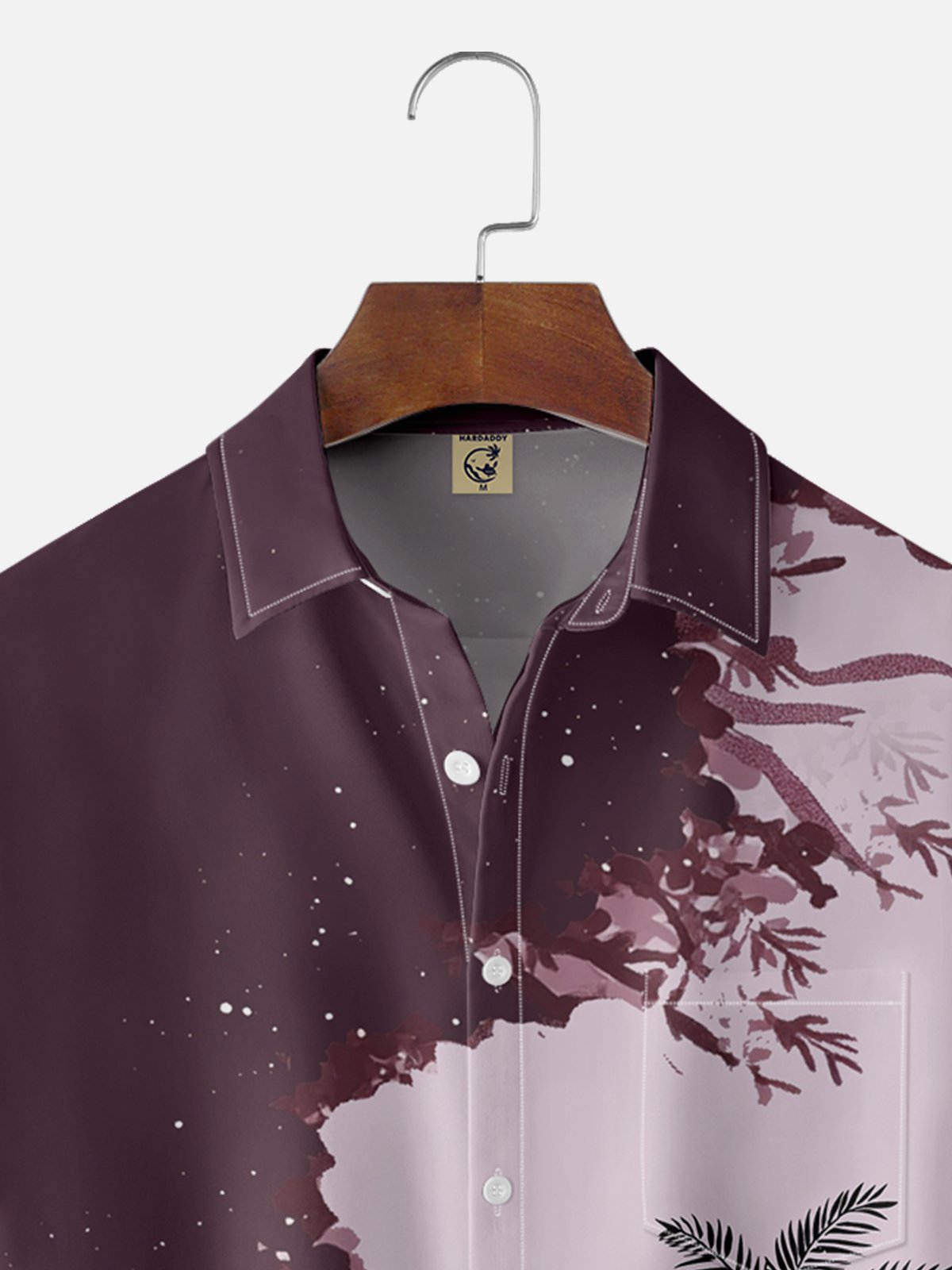 Moisture-wicking Tropical Palm Tree Chest Pocket Hawaiian Shirt