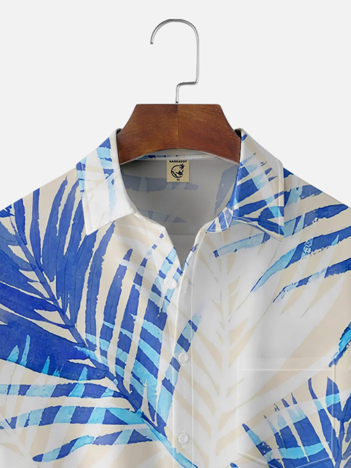 Moisture-wicking Palm Tree Chest Pocket Hawaiian Shirt