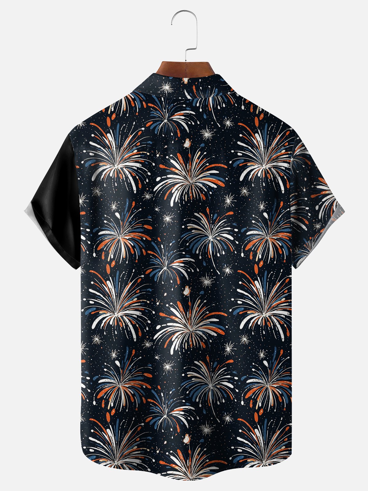 Moisture-wicking American Independence Day Memorial Day Cat Chest Pocket Bowling Shirt