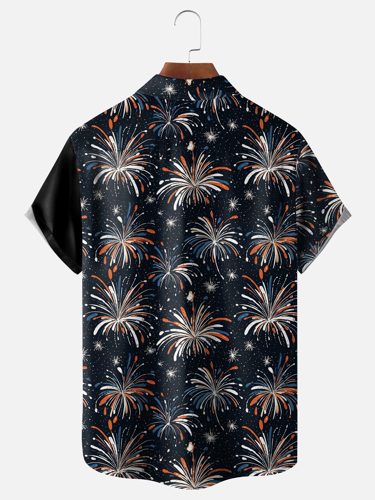 Moisture-wicking American Independence Day Memorial Day Cat Chest Pocket Bowling Shirt