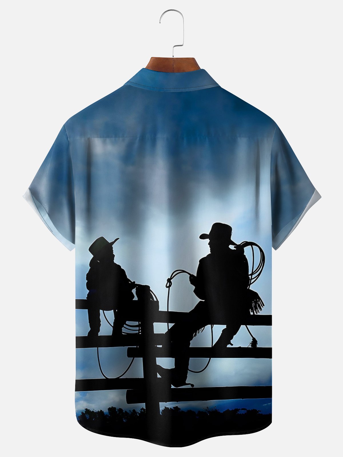 Father's Day Western Cowpapa Breathable Chest Pocket Casual Shirt