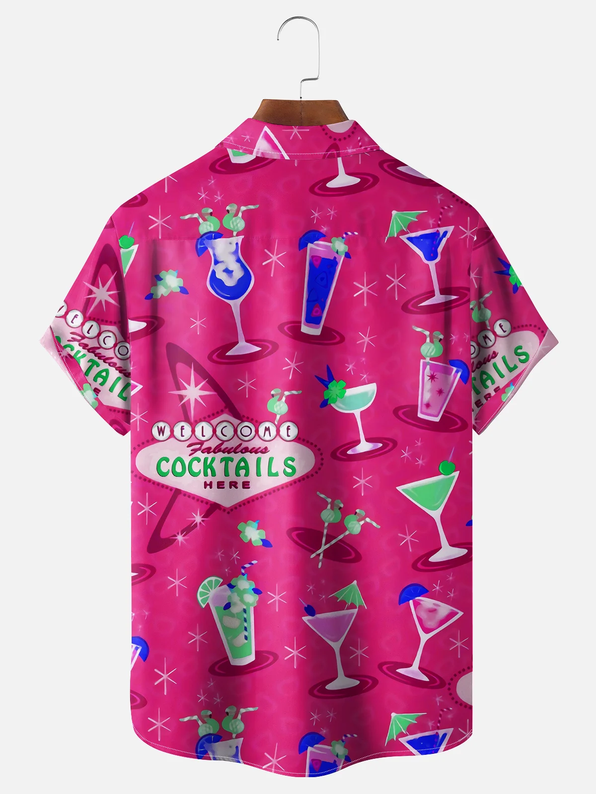 Cocktail Chest Pocket Short Sleeve Hawaiian Shirts