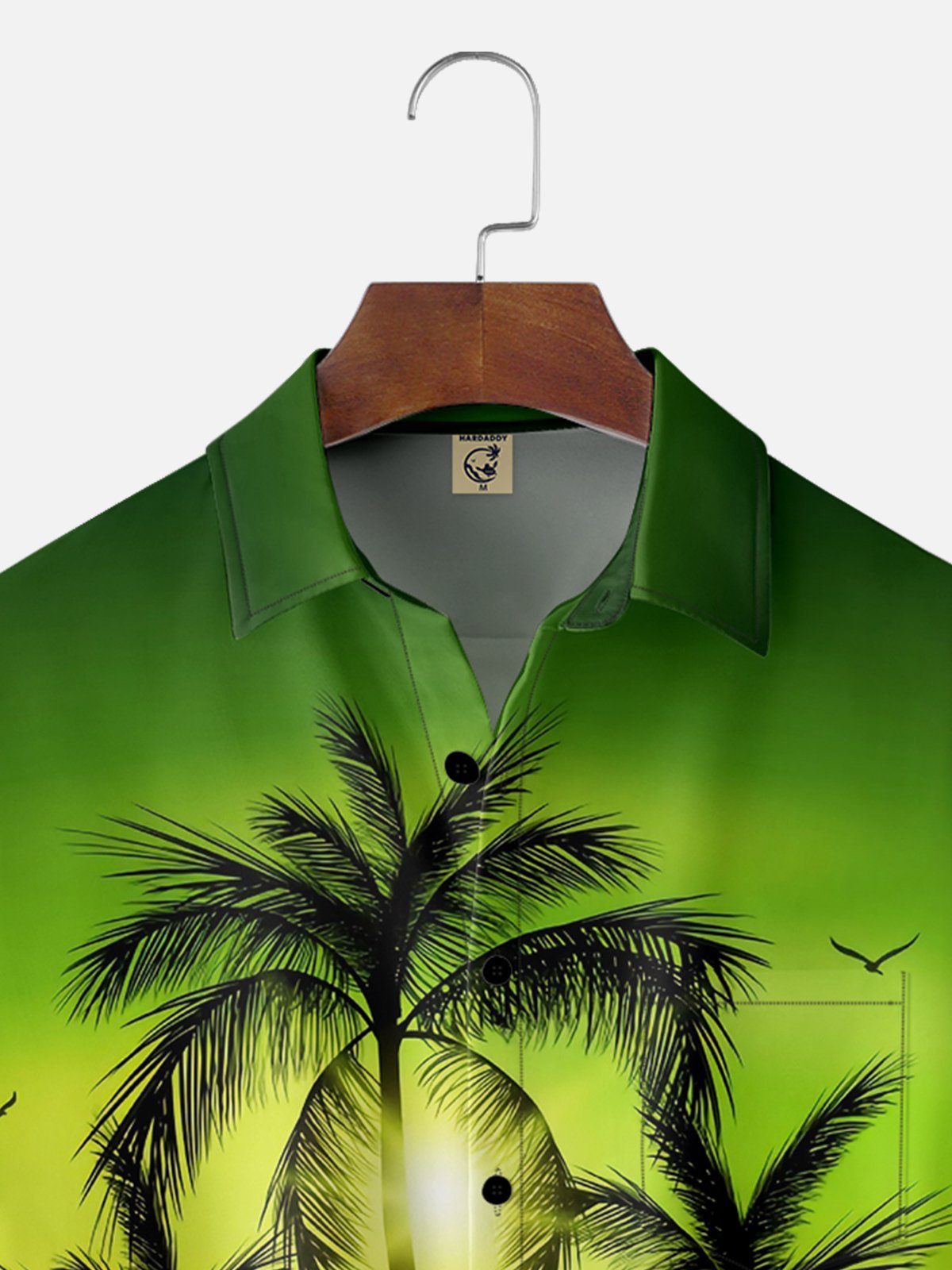 Moisture-wicking Palm Tree Chest Pocket Hawaiian Shirt