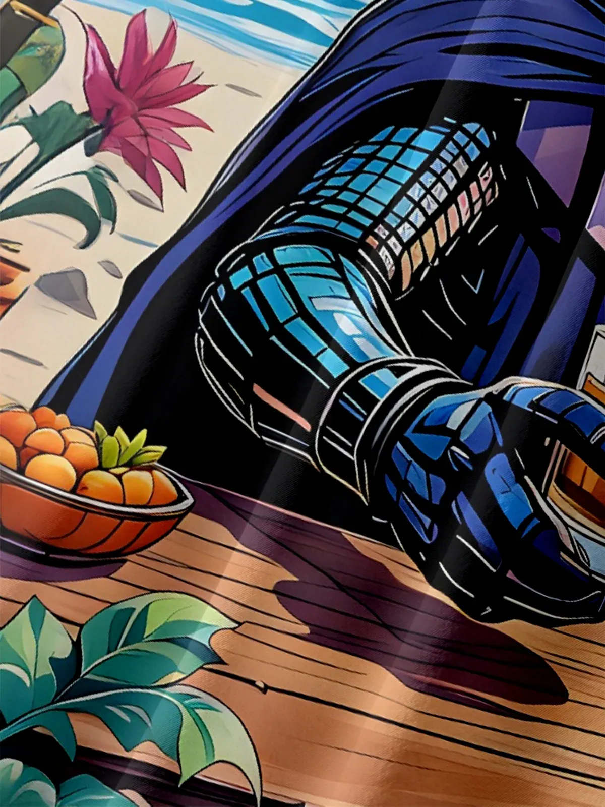 Moisture-wicking Star Beach Coconut Tree Chest Pocket Hawaiian Shirt