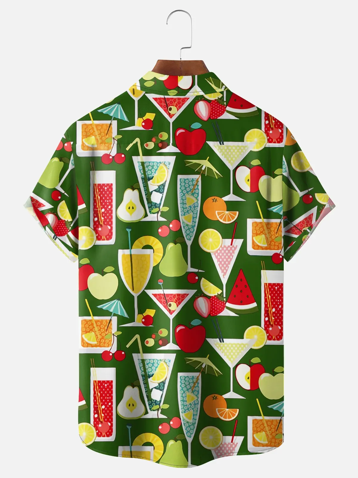 Cocktail Chest Pocket Short Sleeve Hawaiian Shirt