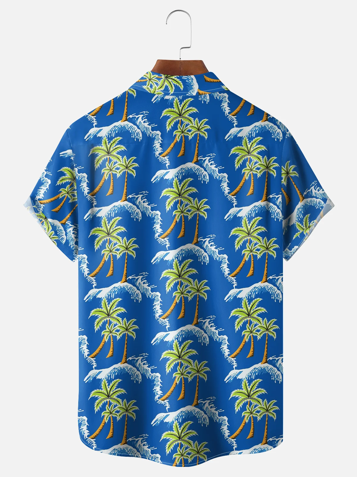 Moisture-wicking Palm Tree Chest Pocket Hawaiian Shirt