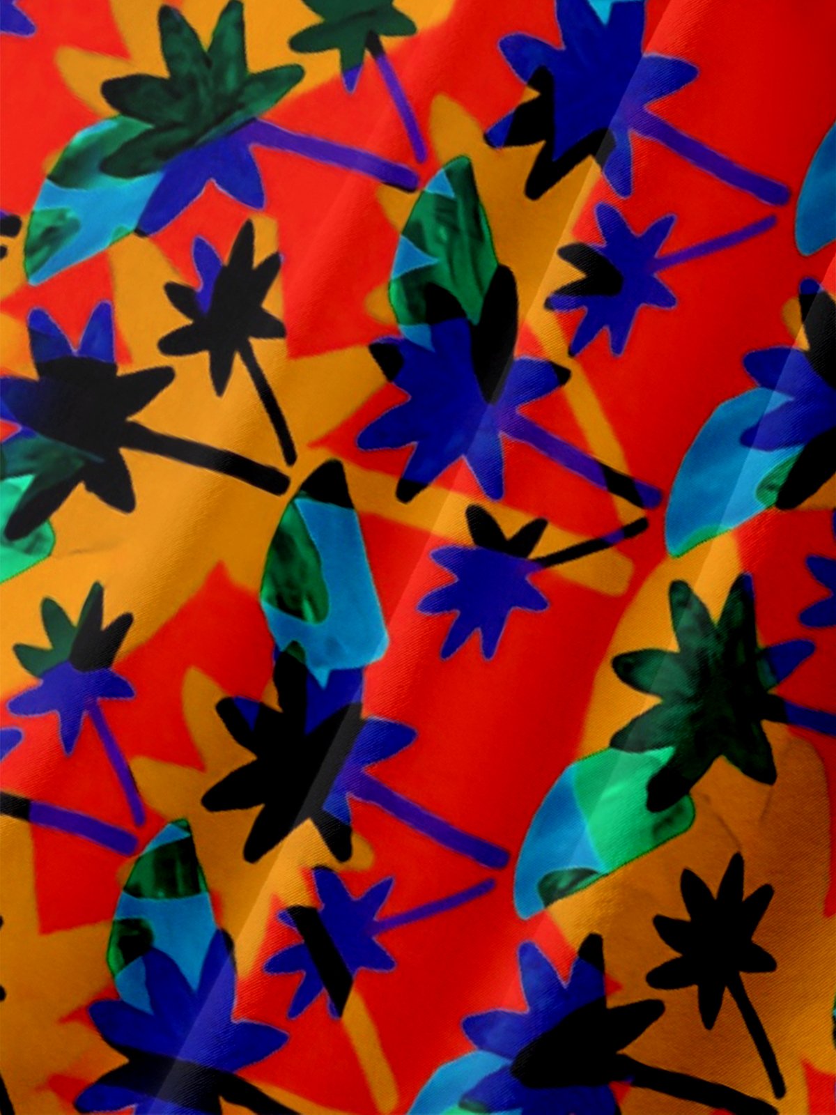 Moisture-wicking Palm Tree Chest Pocket Hawaiian Shirt