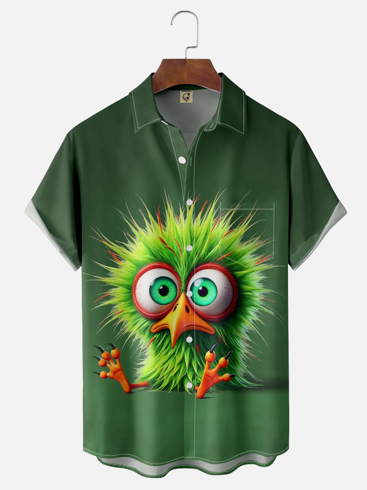 Moisture-wicking Silly Chicken Chest Pocket Hawaiian Shirt