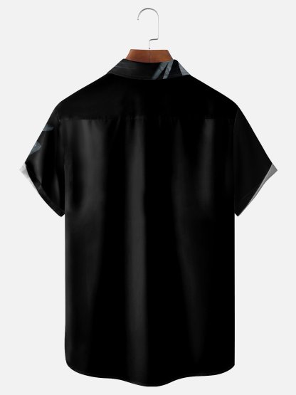 Moisture-wicking Ukiyoe Bamboo Dragon Chest Pocket Hawaiian Shirt