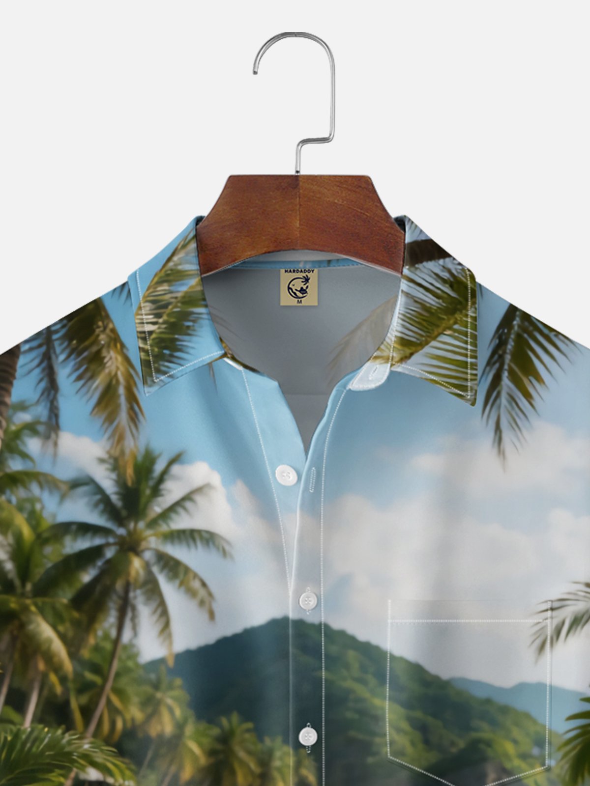 Moisture-wicking Rubber Duck Coconut Trees Beach Chest Pocket Hawaiian Shirt