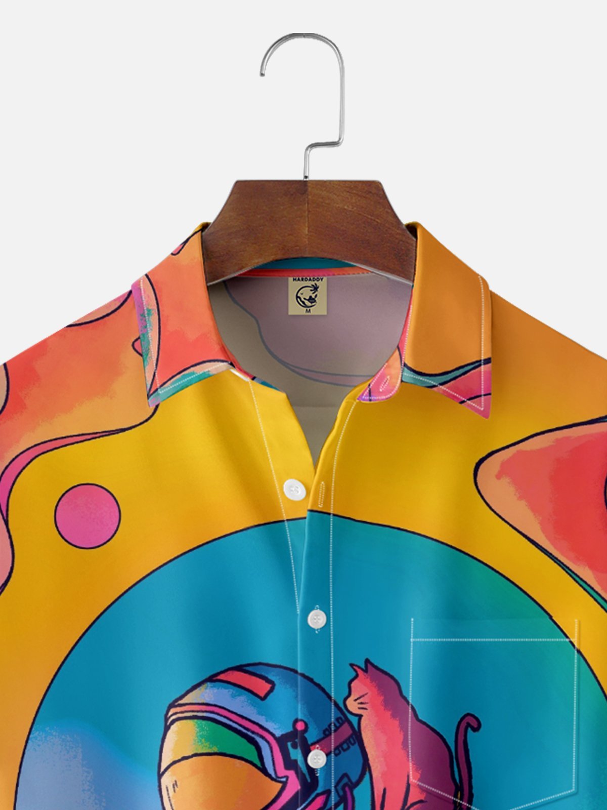 x Stephen Wade Moisture Wicking Abstract Art Landscape Chest Pocket Hawaiian Shirt