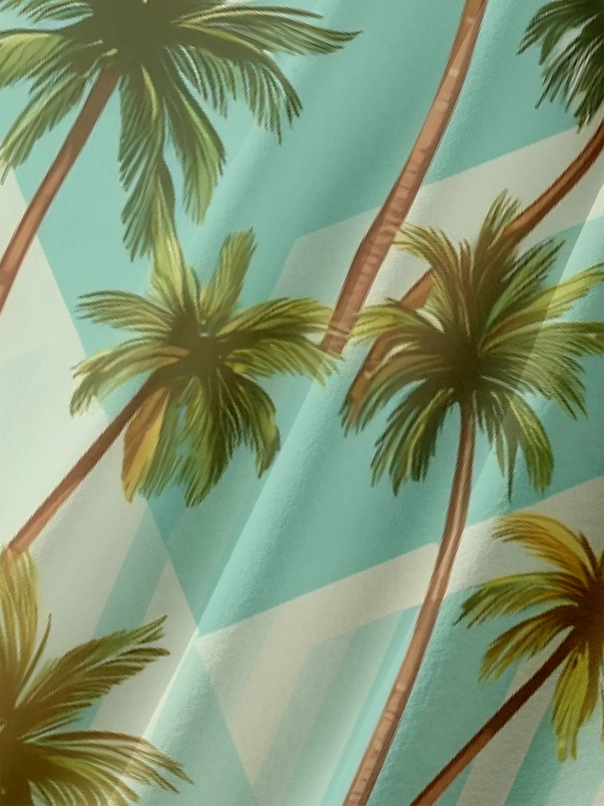 Moisture-wicking Tropical Palm Tree Chest Pocket Hawaiian Shirt