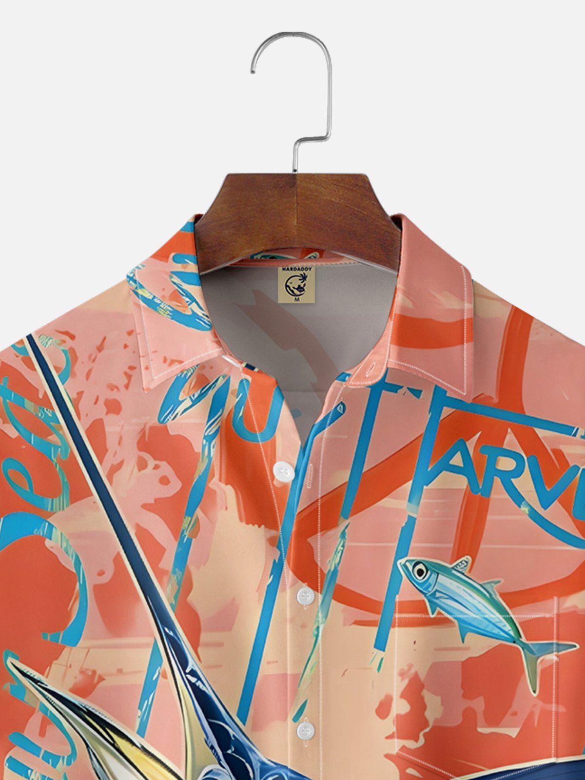 Moisture-wicking Swordfish Ocean Chest Pocket Hawaiian Shirt