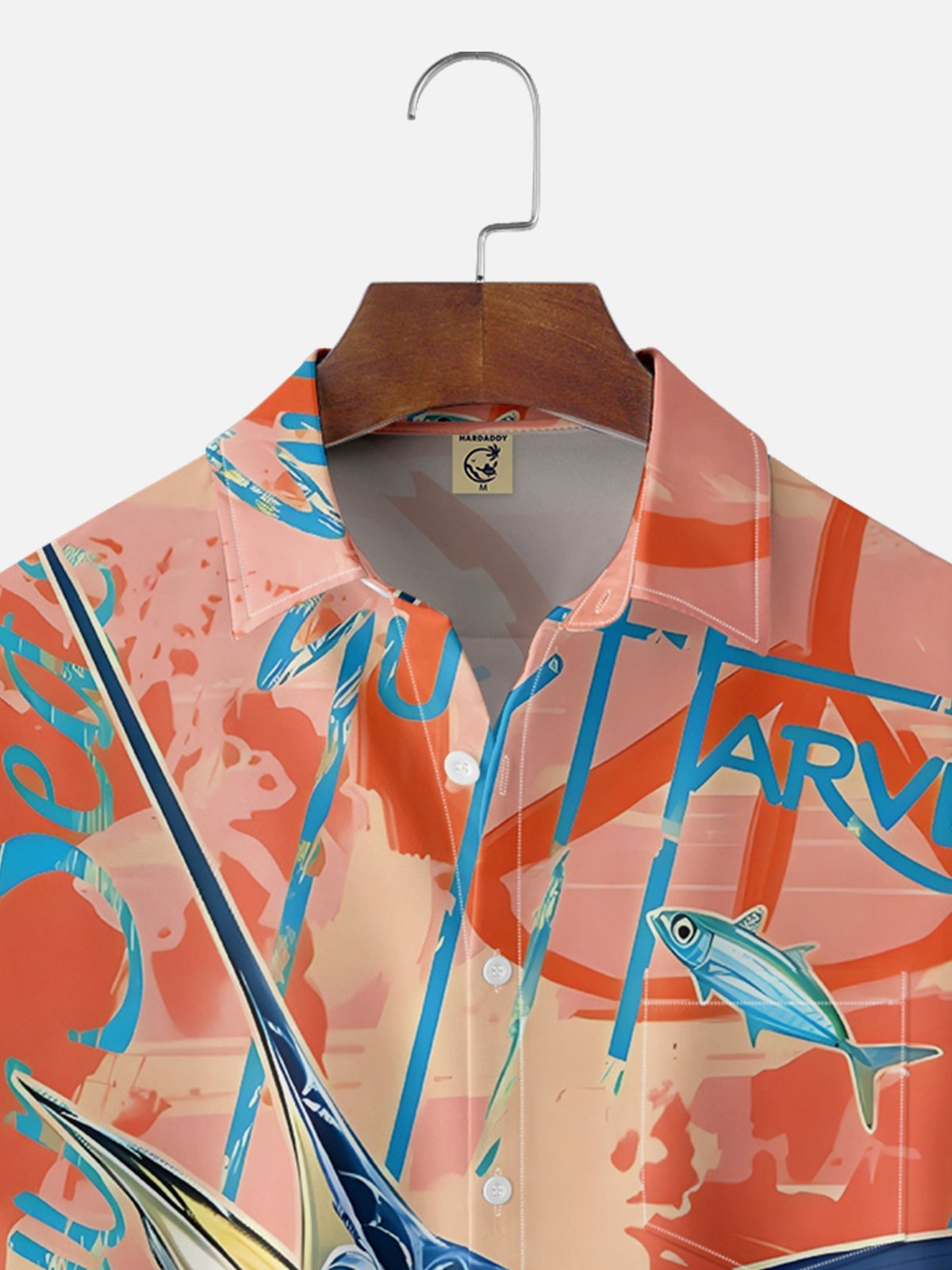 Moisture-wicking Swordfish Ocean Chest Pocket Hawaiian Shirt