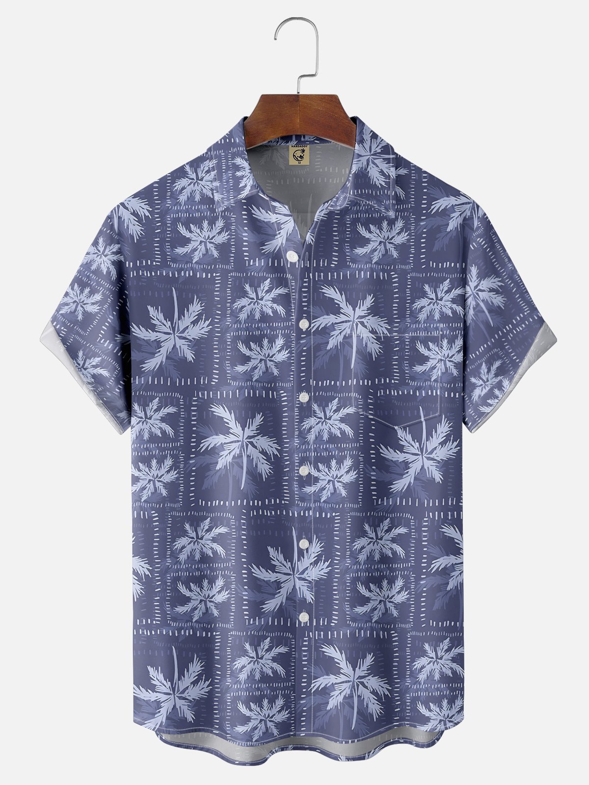 Moisture-wicking Funny Coconut Tree Chest Pocket Hawaiian Shirt