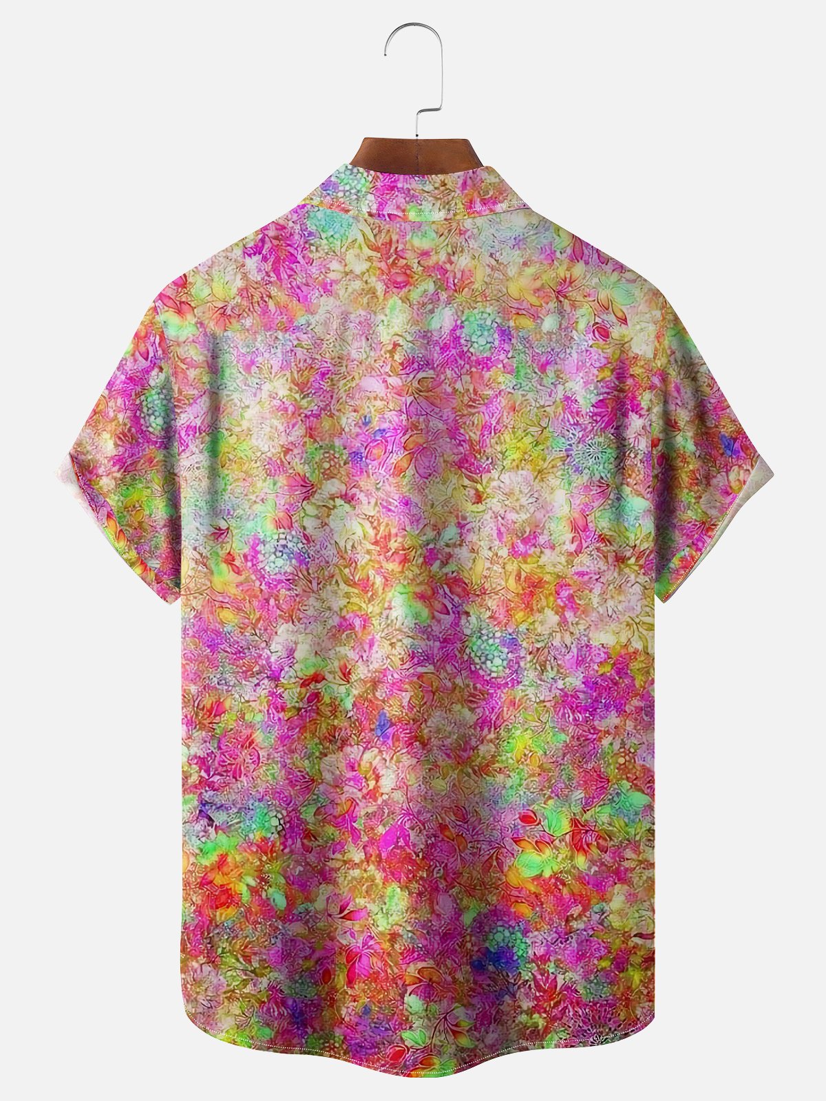 Moisture-wicking Art Floral Chest Pocket Hawaiian Shirt