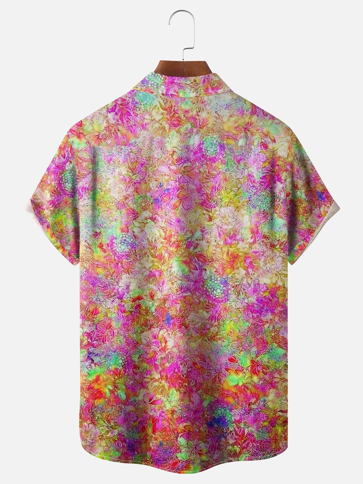 Moisture-wicking Art Floral Chest Pocket Hawaiian Shirt