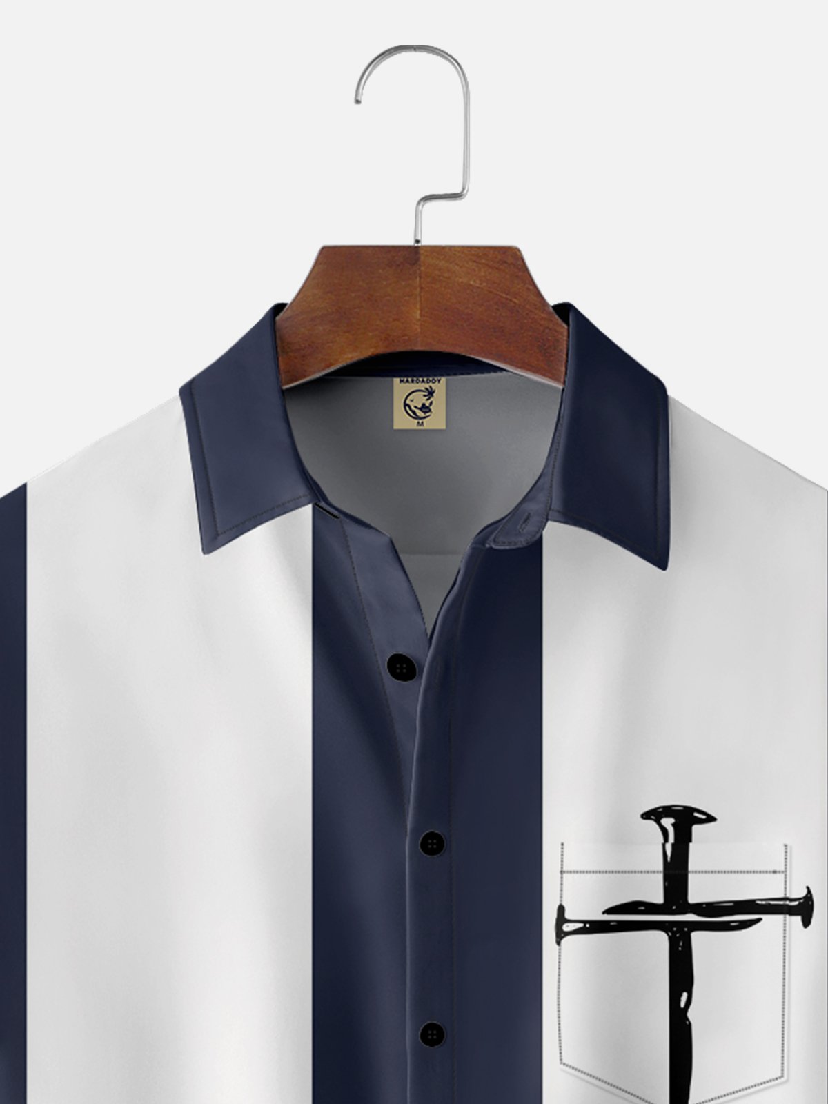 Mens Crucifix Print Casual Breathable Short Sleeve Hawaiian Shirt