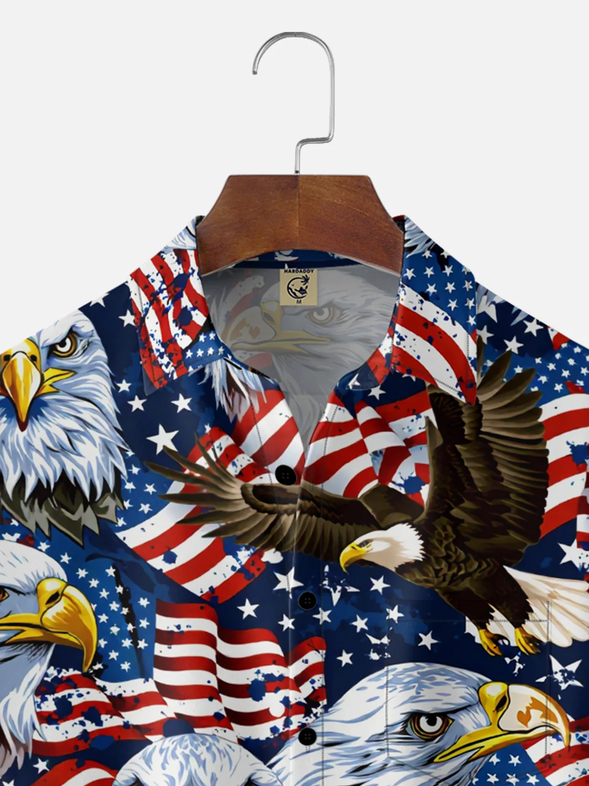 Moisture-Wicking Bald Eagle Independence Day Anniversary Edition with Chest Pocket Holiday Hawaiian Shirt