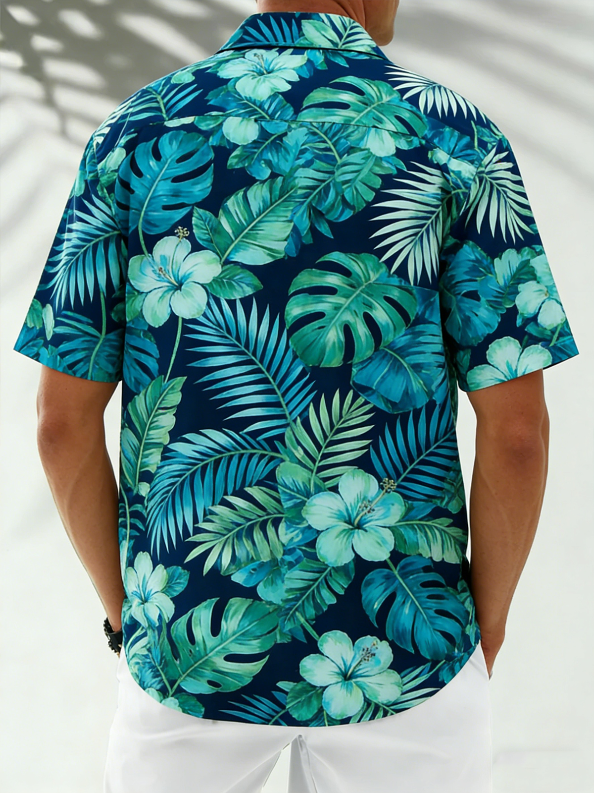 Moisture Wicking Floral Chest Pocke Holiday Hawaiian Shirt