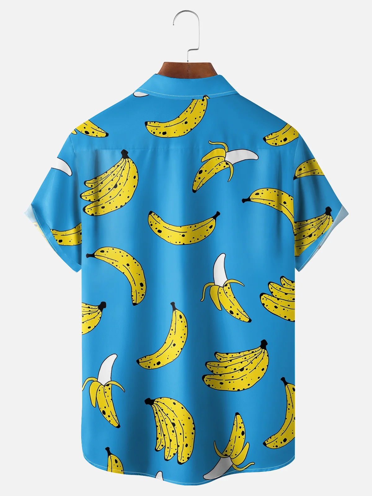 Moisture-wicking Fruit Banana Chest Pocket Hawaiian Shirt