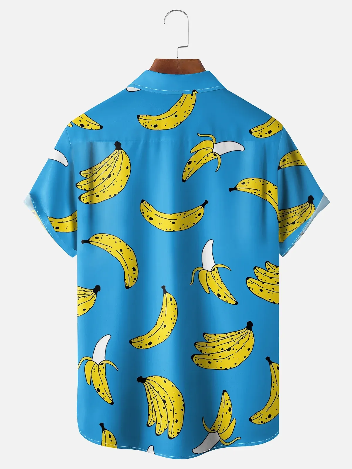 Moisture-wicking Fruit Banana Chest Pocket Hawaiian Shirt