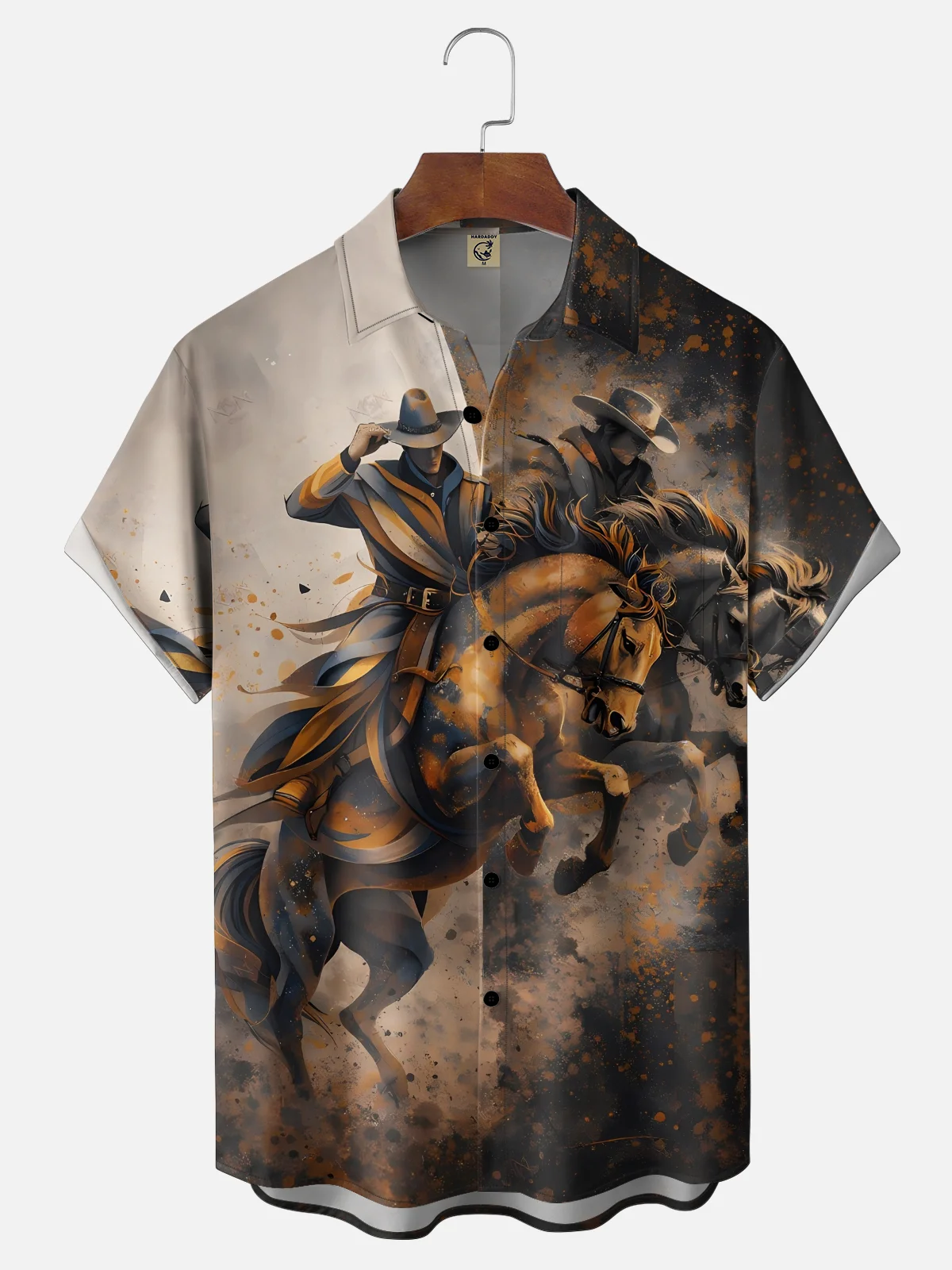 Moisture Wicking Western Cowboy Chest Pocke Holiday Hawaiian Shirt