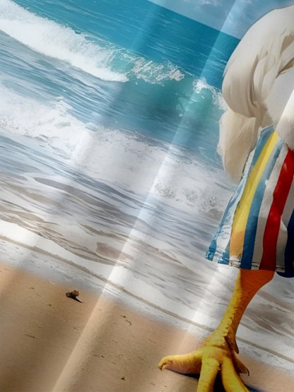 Moisture-wicking Chickens on Vacation Beach Chest Pocket Hawaiian Shirt