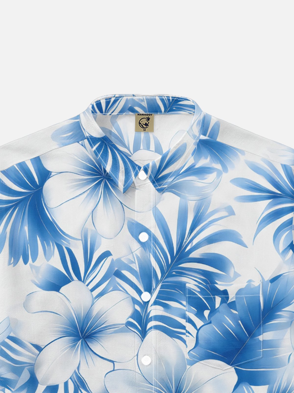 Moisture-wicking Floral Chest Pocket Hawaiian Shirt