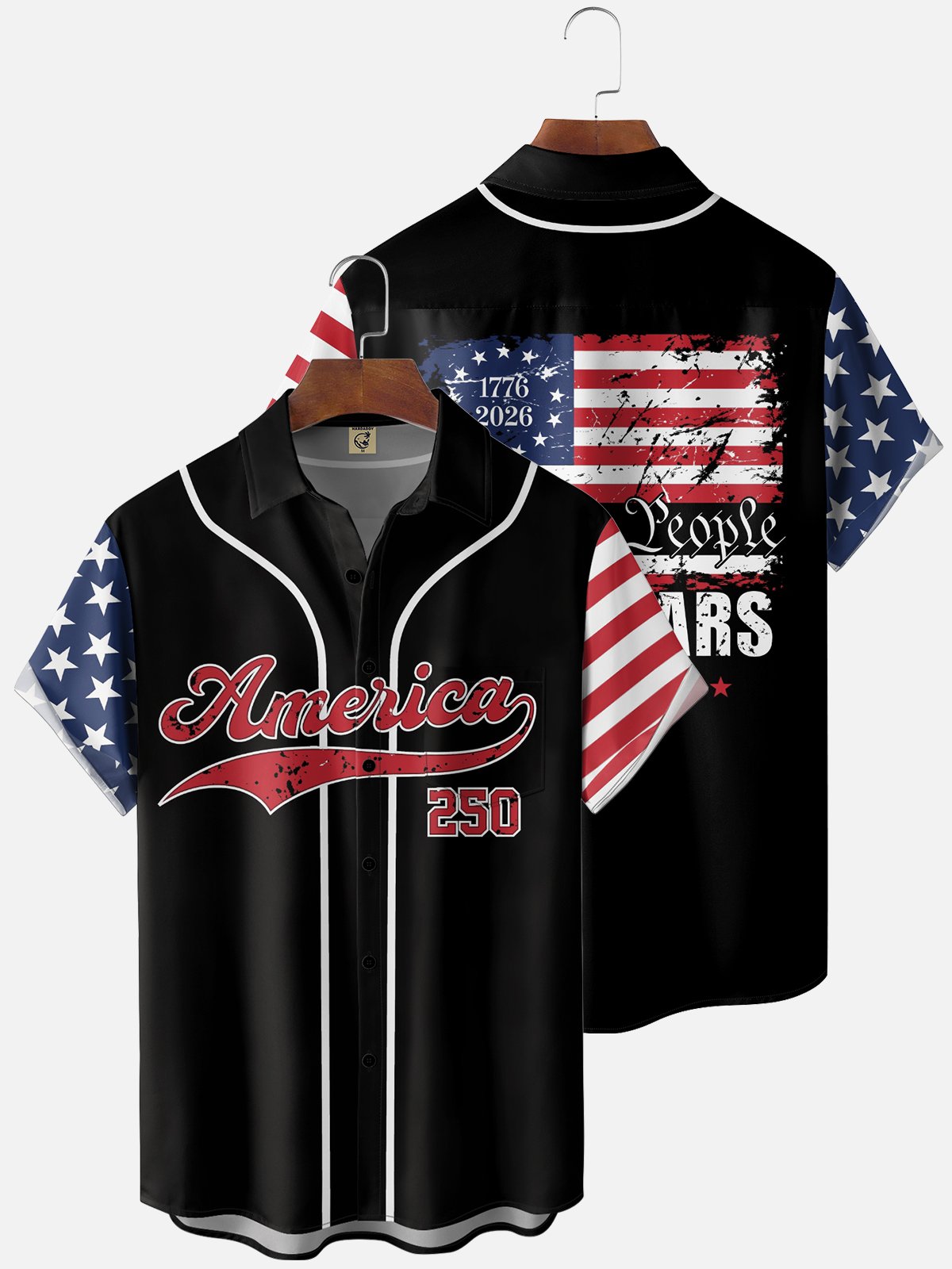 Moisture Wicking 250th Anniversary Of The United States Independence Day Chest Pocket Holiday Hawaiian Shirt