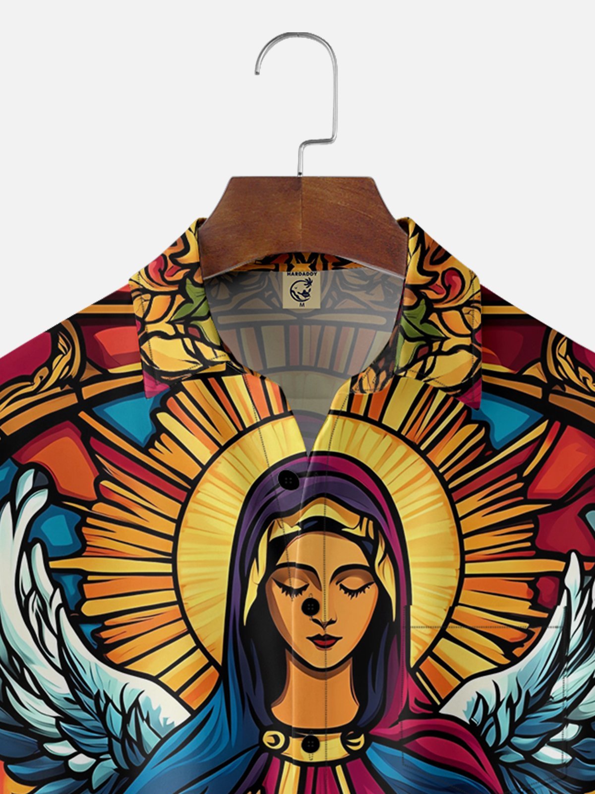 Moisture-wicking Easter Christian Virgin Mary Jesus Chest Pocket Casual Shirt