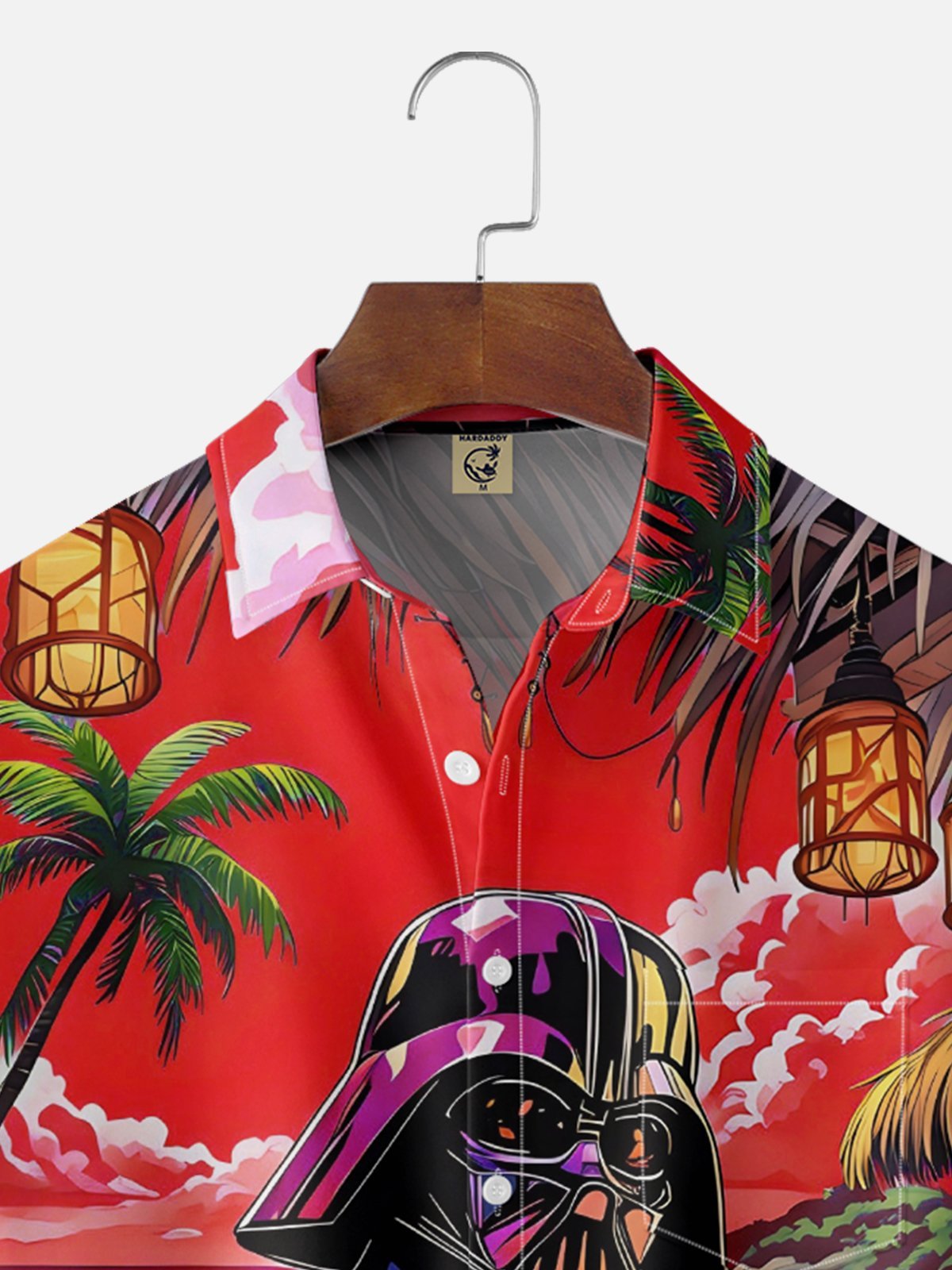 Moisture-wicking Star Beach Coconut Tree Chest Pocket Hawaiian Shirt