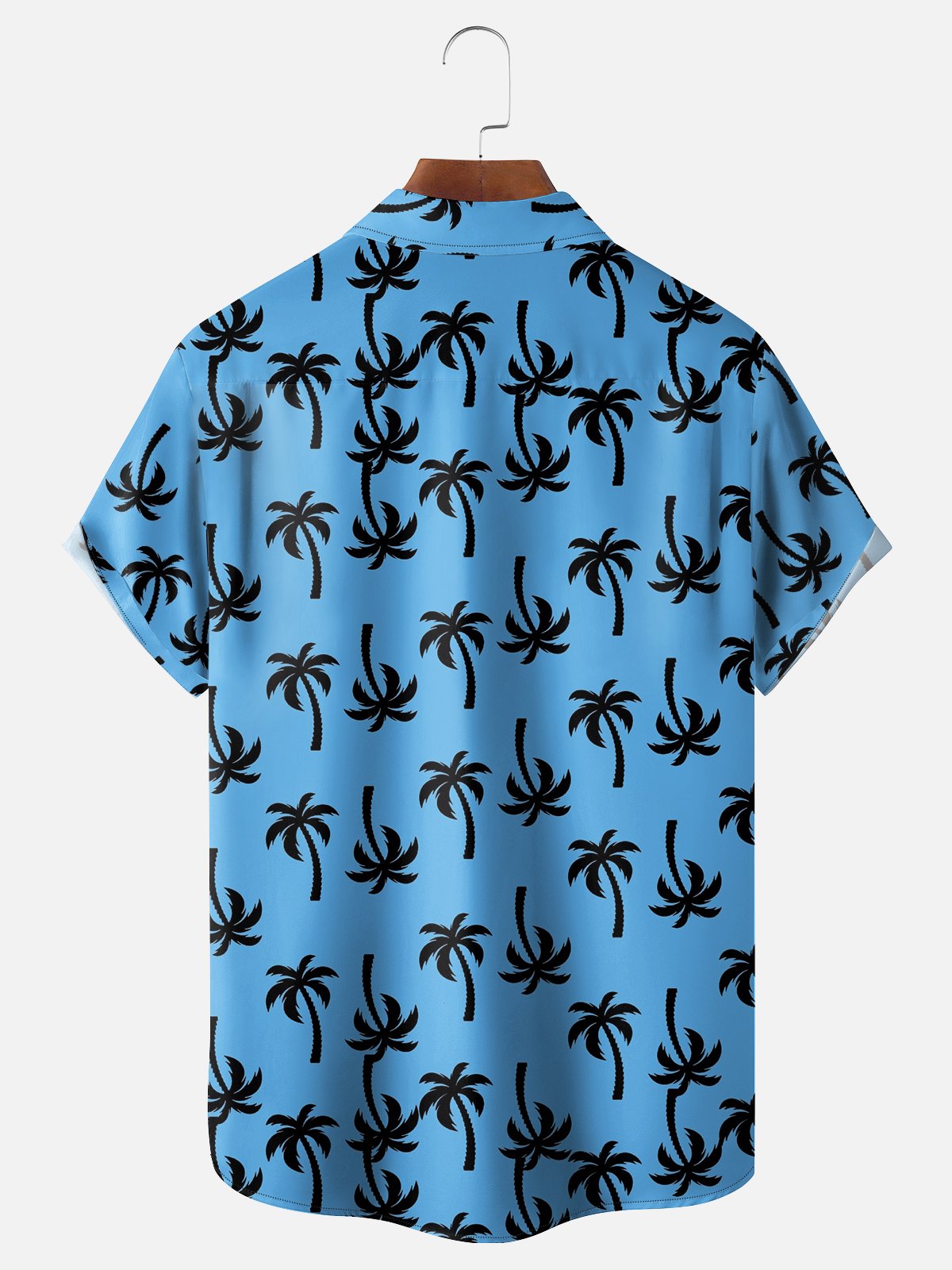 Moisture-wicking Palm Tree Chest Pocket Hawaiian Shirt