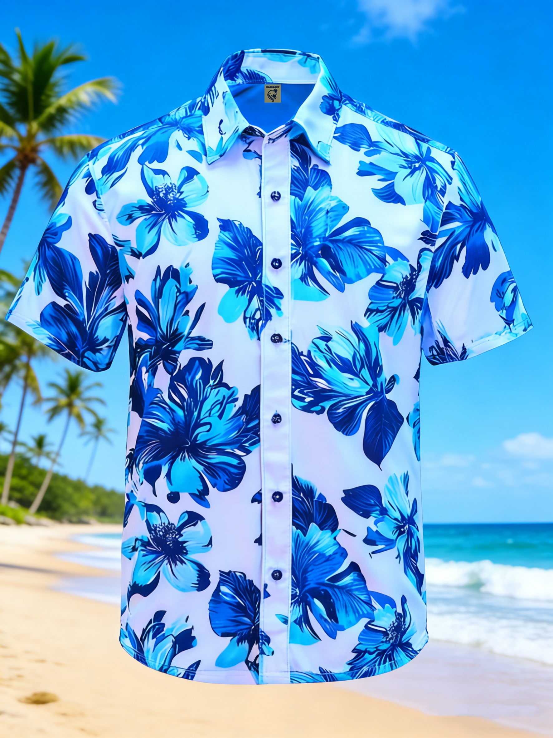 Moisture-wicking Floral Chest Pocket Hawaiian Shirt
