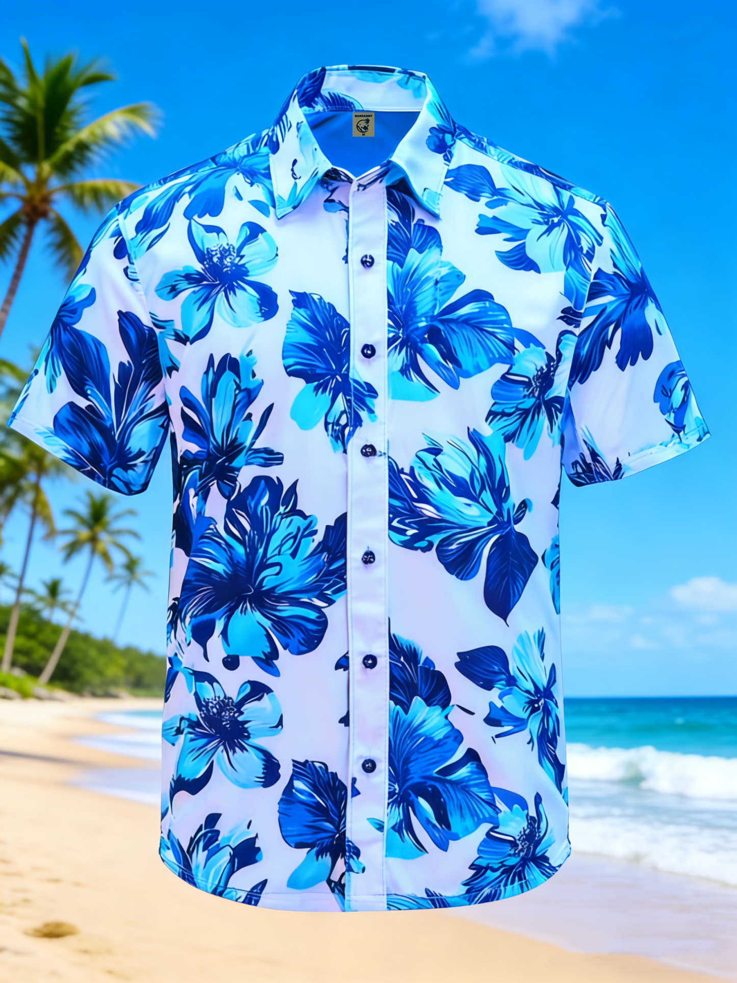 Moisture-wicking Floral Chest Pocket Hawaiian Shirt