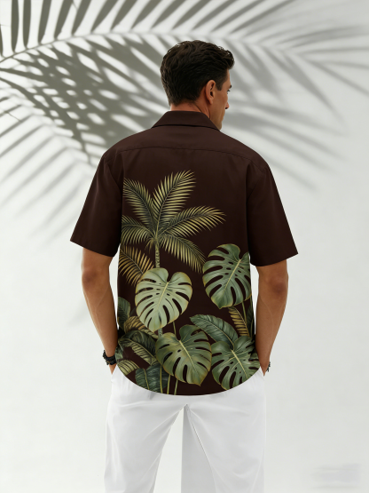 Moisture Wicking Floral Chest Pocke Holiday Hawaiian Shirt