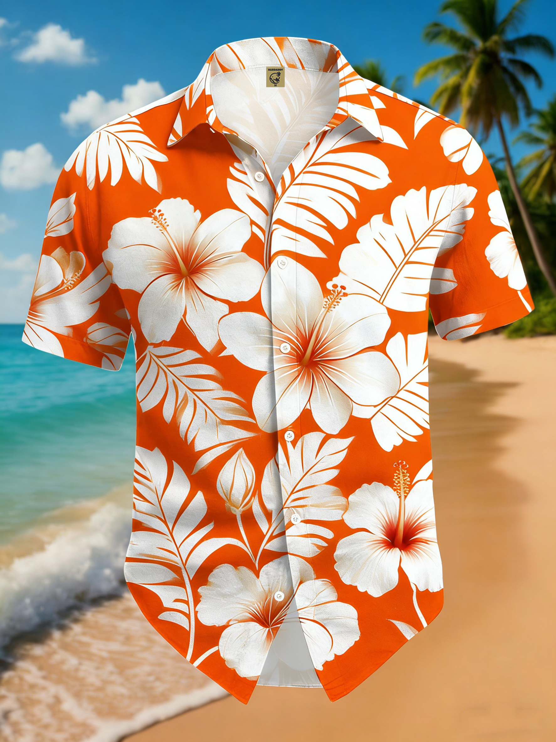Moisture-wicking Floral Chest Pocket Hawaiian Shirt