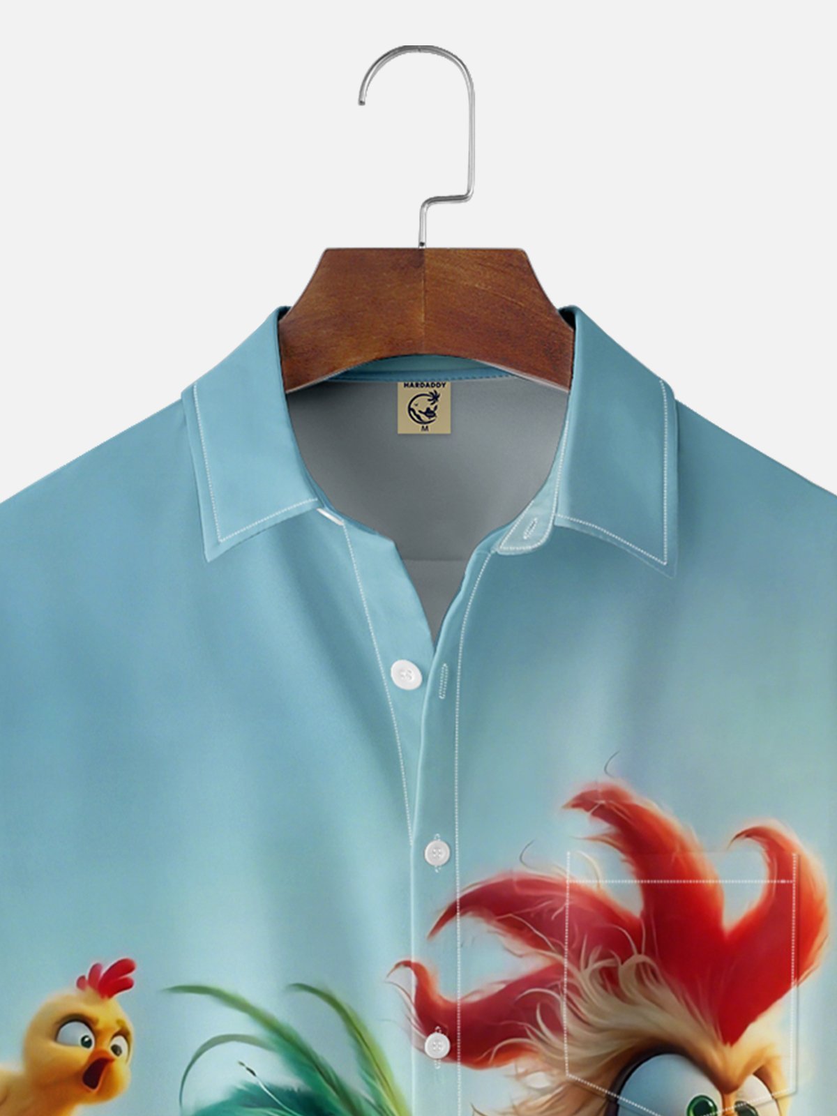 Moisture-wicking Chicken Run Chest Pocket Hawaiian Shirt