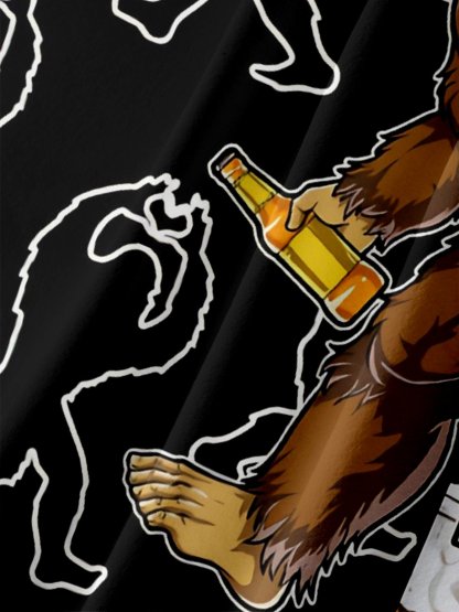 Moisture-wicking Beer Festival Bigfoot Chest Pocket Hawaiian Shirt