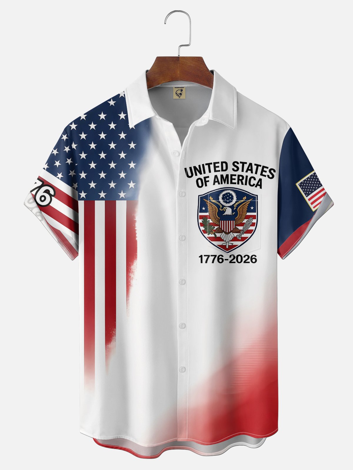Moisture Wicking 250th Anniversary Of The United States Independence Day Chest Pocket Holiday Hawaiian Shirt