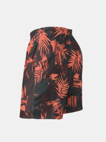 Men's Swim Trunks Hawaiian Tropical Palm Tree Beach Shorts with Pockets