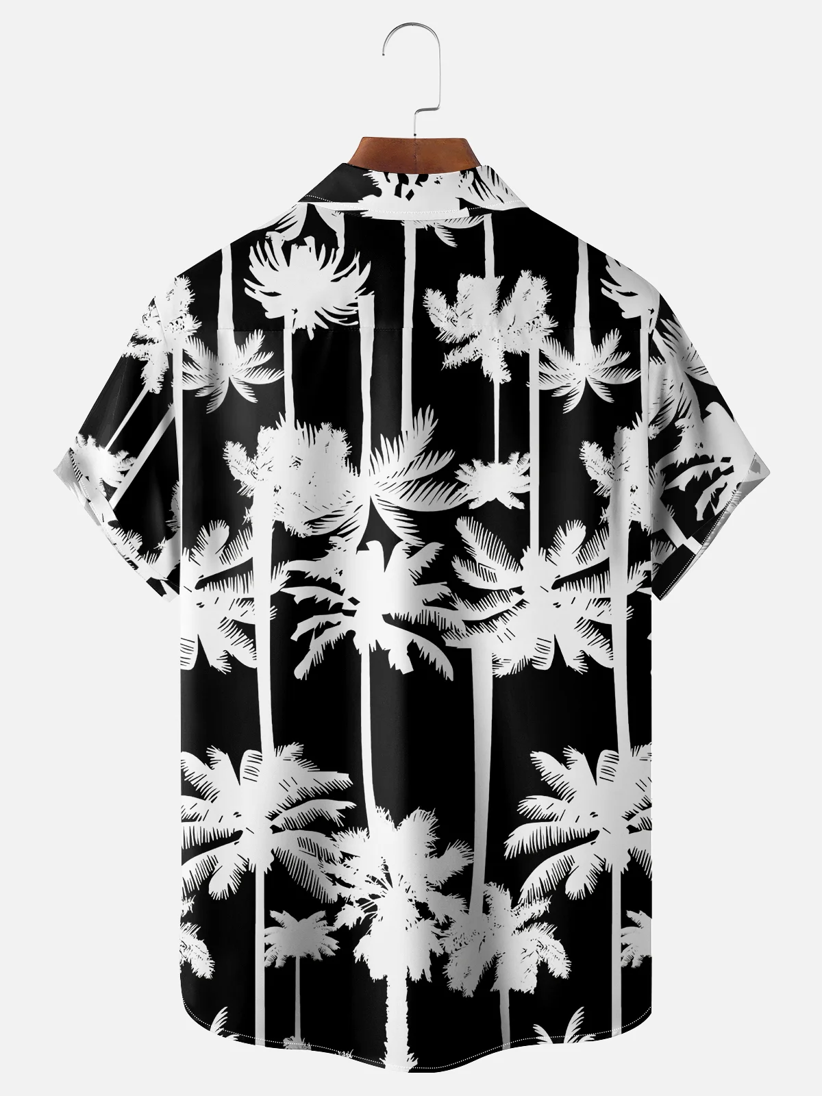 Moisture-wicking Palm Tree Chest Pocket Hawaiian Shirt