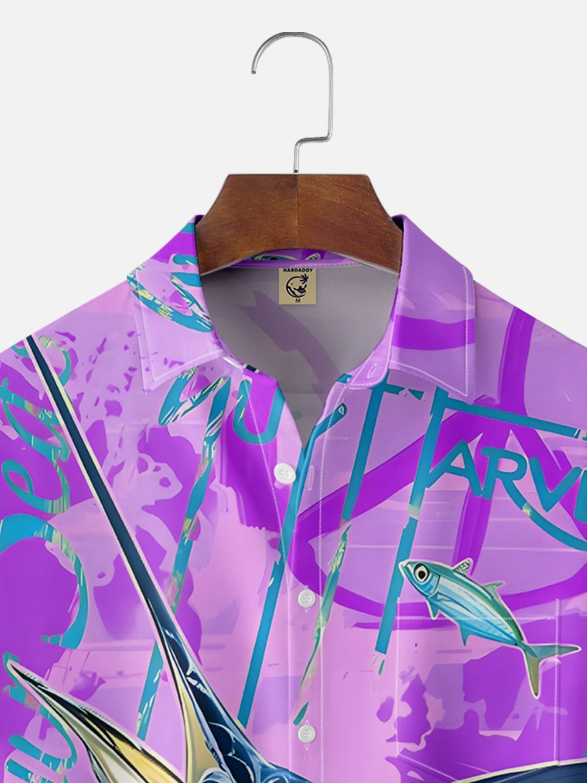 Moisture-wicking Swordfish Ocean Chest Pocket Hawaiian Shirt