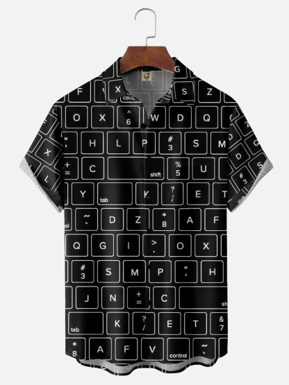 Moisture-wicking Keyboard Chest Pocket Casual Shirt