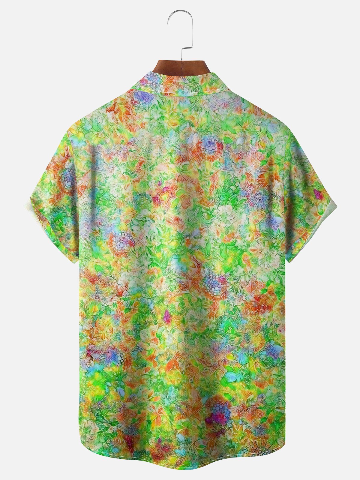 Moisture-wicking Art Floral Chest Pocket Hawaiian Shirt