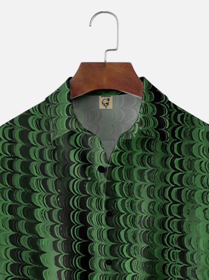 Moisture-wicking Abstract Art Chest Pocket Hawaiian Shirt