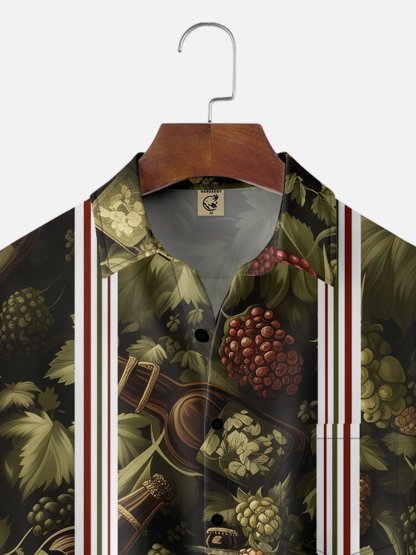 Moisture-wicking Beer Chest Pocket Bowling Shirt