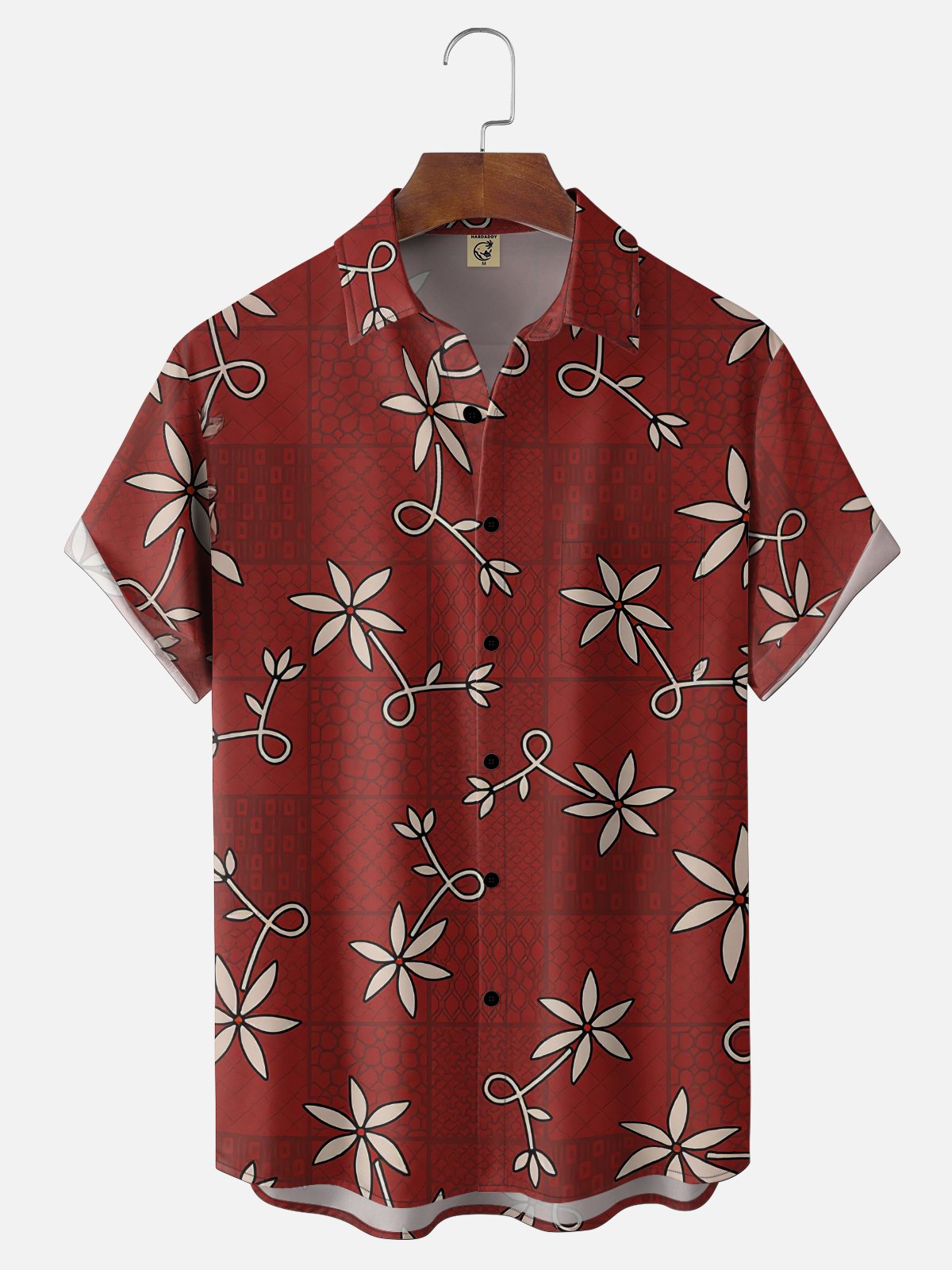 Moisture Wicking Floral Chest Pocke Holiday Hawaiian Shirt