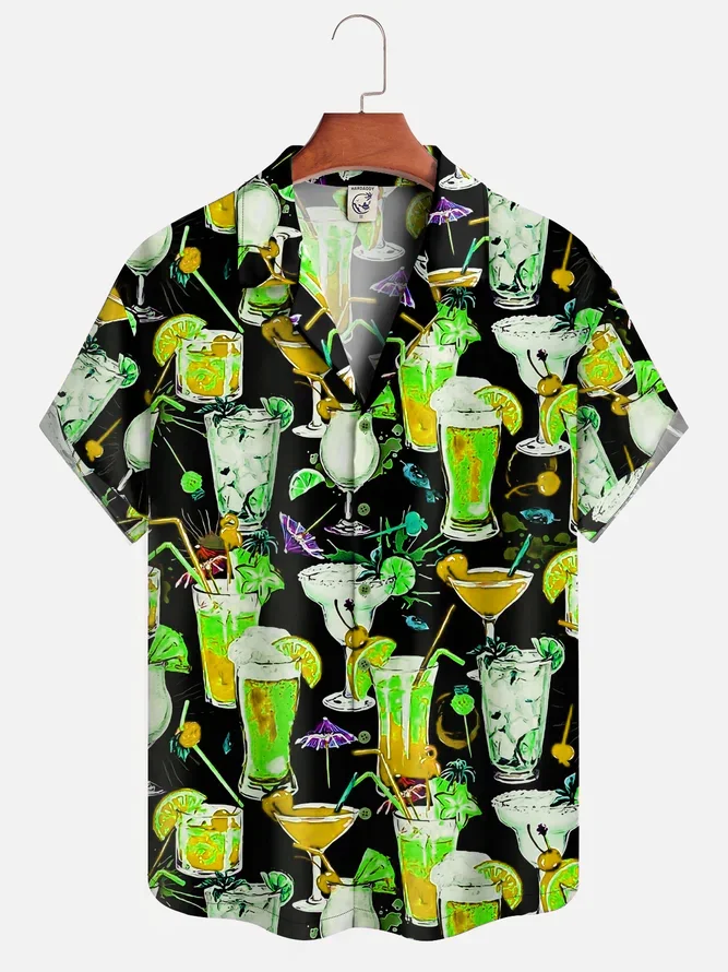 Moisture-wicking Cocktail Hawaiian Shirt