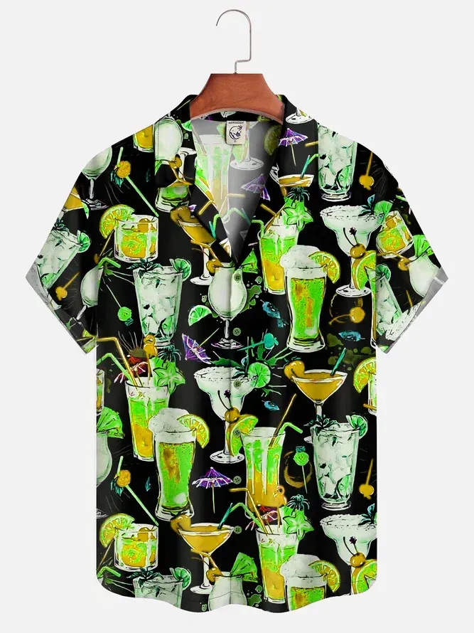 Moisture-wicking Cocktail Hawaiian Shirt